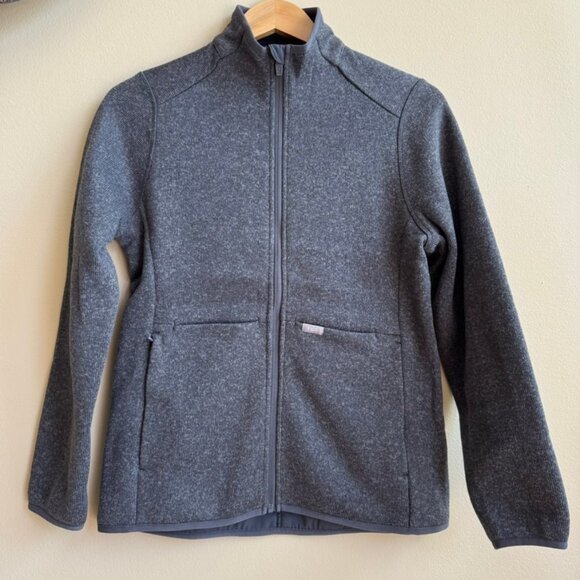 FIGS On-Shift Sweater Knit Jacket Heather Dark Charcoal NWT - Picture 3 of 8